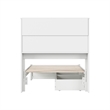 Hadley Twin Wood Platform Bed with Panel Footboard and Storage Drawers in White