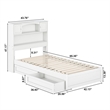 Hadley Twin Wood Platform Bed with Panel Footboard and Storage Drawers in White