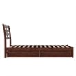 Emelie Twin XL Wood Platform Bed with Panel Footboard & Drawers in Walnut