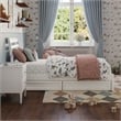 Emelie Twin Wood Platform Bed with Panel Footboard and Storage Drawers in White