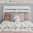 Emelie Twin Wood Platform Bed with Panel Footboard and Storage Drawers in White