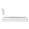 Emelie Twin Wood Platform Bed with Panel Footboard and Storage Drawers in White