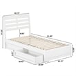 Emelie Twin Wood Platform Bed with Panel Footboard and Storage Drawers in White