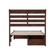 Emelie Twin Wood Platform Bed with Panel Footboard and Storage Drawers in Walnut