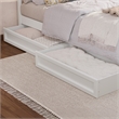 Emelie Full Wood Platform Bed with Panel Footboard and Storage Drawers in White