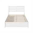 Emelie Full Wood Platform Bed with Panel Footboard and Storage Drawers in White