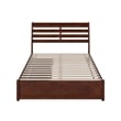 Emelie Full Wood Platform Bed with Panel Footboard and Storage Drawers in Walnut