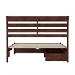 Emelie Full Wood Platform Bed with Panel Footboard and Storage Drawers in Walnut