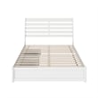 Emelie Queen Wood Platform Bed with Panel Footboard and Storage Drawers in White