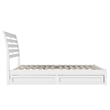 Emelie Queen Wood Platform Bed with Panel Footboard and Storage Drawers in White