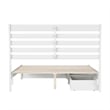 Emelie Queen Wood Platform Bed with Panel Footboard and Storage Drawers in White