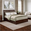 Emelie Queen Wood Platform Bed with Panel Footboard & Storage Drawers in Walnut