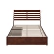 Emelie Queen Wood Platform Bed with Panel Footboard & Storage Drawers in Walnut