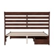 Emelie Queen Wood Platform Bed with Panel Footboard & Storage Drawers in Walnut