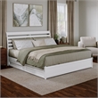 Emelie King Wood Platform Bed with Panel Footboard and Storage Drawers in White