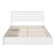 Emelie King Wood Platform Bed with Panel Footboard and Storage Drawers in White