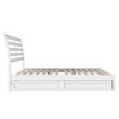 Emelie King Wood Platform Bed with Panel Footboard and Storage Drawers in White