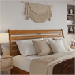 Emelie King Wood Platform Bed with Panel Footboard & Drawers in Light Toffee