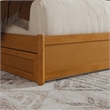 Emelie King Wood Platform Bed with Panel Footboard & Drawers in Light Toffee