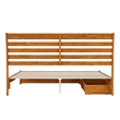 Emelie King Wood Platform Bed with Panel Footboard & Drawers in Light Toffee