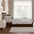Emelie Twin XL Wood Platform Bed with Panel Footboard &  Trundle in Walnut