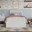 Emelie Twin Wood Platform Bed with Panel Footboard and Twin Trundle in White