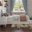 Emelie Twin Wood Platform Bed with Panel Footboard and Twin Trundle in White