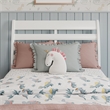 Emelie Twin Wood Platform Bed with Panel Footboard and Twin Trundle in White