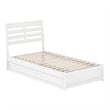 Emelie Twin Wood Platform Bed with Panel Footboard and Twin Trundle in White