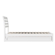 Emelie Twin Wood Platform Bed with Panel Footboard and Twin Trundle in White