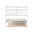 Emelie Twin Wood Platform Bed with Panel Footboard and Twin Trundle in White