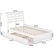 Emelie Twin Wood Platform Bed with Panel Footboard and Twin Trundle in White