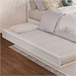 Emelie Full Wood Platform Bed with Panel Footboard and Twin Trundle in White