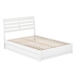 Emelie Full Wood Platform Bed with Panel Footboard and Twin Trundle in White