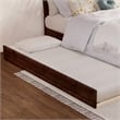 Emelie Full Wood Platform Bed with Panel Footboard and Twin Trundle in Walnut