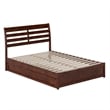 Emelie Full Wood Platform Bed with Panel Footboard and Twin Trundle in Walnut