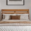 Emelie Full Platform Bed with Panel Footboard & Twin Trundle in Light Toffee