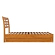 Emelie Full Platform Bed with Panel Footboard & Twin Trundle in Light Toffee