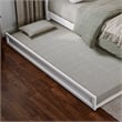 Emelie Queen Wood Platform Bed with Panel Footboard and Twin XL Trundle in White