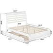 Emelie Queen Wood Platform Bed with Panel Footboard and Twin XL Trundle in White