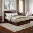 Emelie Queen Wood Platform Bed with Panel Footboard & Twin XL Trundle in Walnut