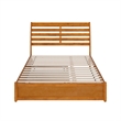 Emelie Queen Platform Bed with Panel Footboard & TXL Trundle in Light Toffee