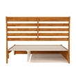 Emelie Queen Platform Bed with Panel Footboard & TXL Trundle in Light Toffee