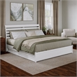 Emelie King Wood Platform Bed with Panel Footboard and Twin XL Trundle in White