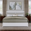 Emelie King Wood Platform Bed with Panel Footboard and Twin XL Trundle in White
