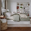 Emelie King Wood Platform Bed with Panel Footboard and Twin XL Trundle in White