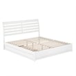 Emelie King Wood Platform Bed with Panel Footboard and Twin XL Trundle in White