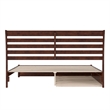 Emelie King Wood Platform Bed with Panel Footboard and Twin XL Trundle in Walnut
