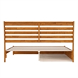Emelie King Wood Platform Bed with Panel Footboard & TXL Trundle in Light Toffee