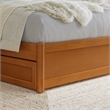 Barcelona Twin XL Panel Platform Bed with 2 Storage Drawers in Light Toffee
